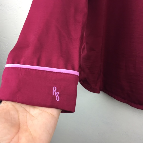 Room Service Red Pink Soft Sleepwear Lounge Top - Picture 10 of 11